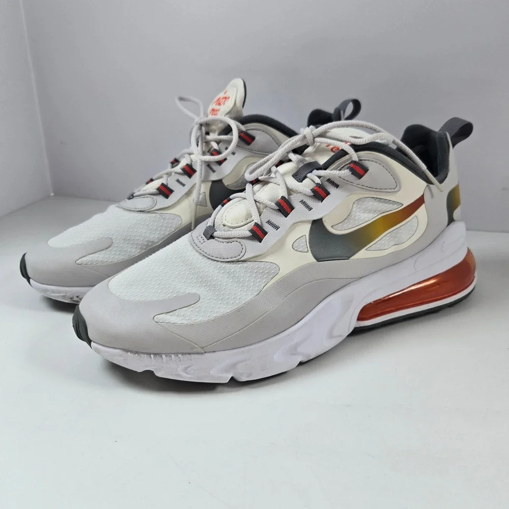 Nike Air Max 270 React Mens 11 White Grey Red CD6615-100 Sneakers Running Shoes